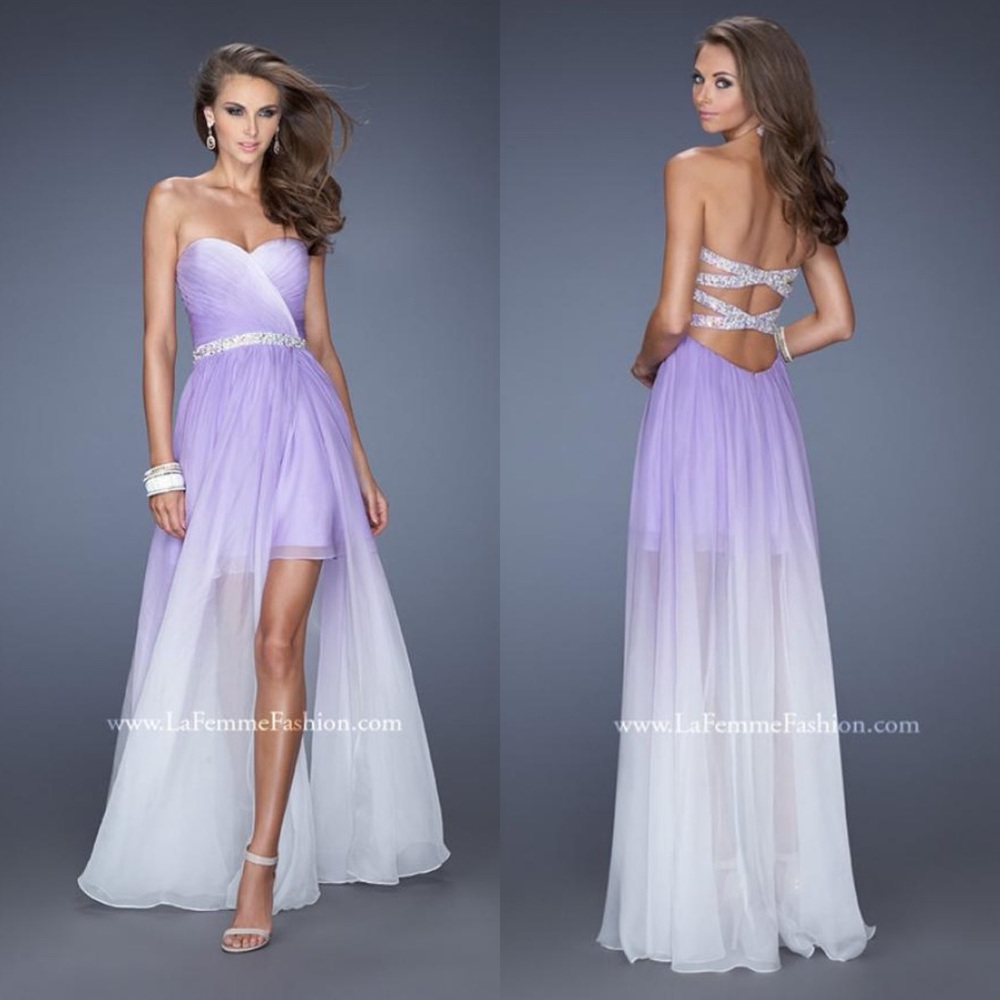 PROM DRESS - LA FEMME 20028 - Size 4 - Purple Ombré